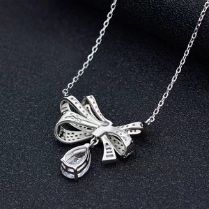 Pendant Necklace Set with Butterfly Shape Palladium & Synthetic Cubic Zirconia Women's Europe & America Style Daily Wear - Product Image 5