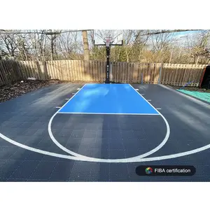 Askıya alınan basketbol kort zemini modüler açık basketbol sahası birbirine plastik zemini