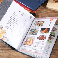 Couverture de Menu de Restaurant en Similicuir PU Format Lettre (21.6x27.9 cm) A4, Porte-Menu en Faux Cuir