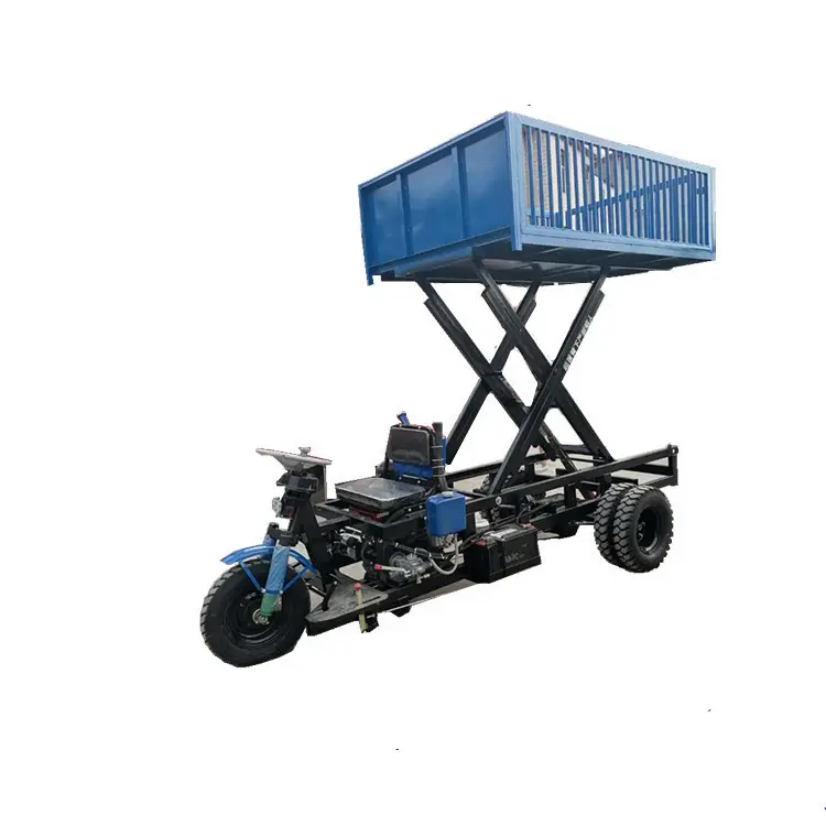 Triciclo diesel para transporte de carga, triciclo de elevação para agricultura, veículo diesel de elevação de sobrecarga