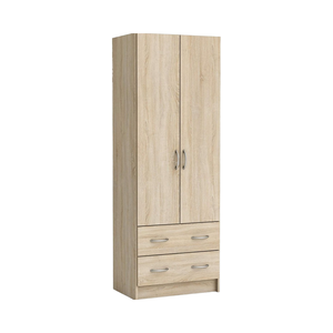 <span class=keywords><strong>Armadio</strong></span> a Due Ante in MDF Melaminico P2 con Cassetti, Ripiani Regolabili e Cerniere a Chiusura Morbida, Arredamento Moderno per Camera da Letto - Product Image 1