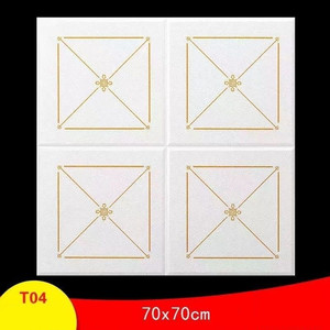 Autocollants de plafond géométriques 3D imperméables, panneaux insonorisants auto-adhésifs 70x70cm, <span class=keywords><strong>papier</strong></span> <span class=keywords><strong>peint</strong></span> de plafond pour chambre à coucher, salon, maison - Product Image 6