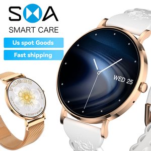 Montre connectée pour femmes avec livraison rapide aux États-Unis : style AM28, appels Bluetooth, fréquence cardiaque, idéale pour la course à pied, la <span class=keywords><strong>randonnée</strong></span> et la vie quotidienne - Product Image 1