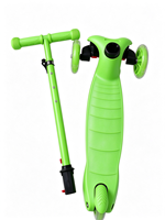 Trottinette à 3 roues pour enfants, tige réglable en hauteur, roues en PVC, frein arrière, verte, pour garçons et filles de 3 à 8 ans