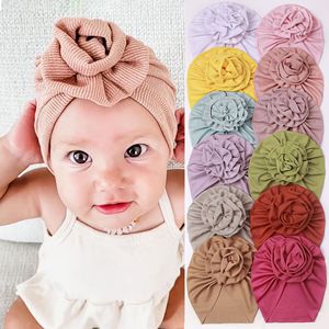Adorabile cappello da bambino con fiocco lucido carino tinta unita neonate ragazzi cappello turbante morbido neonato berretti avvolge la testa - Product Image 1