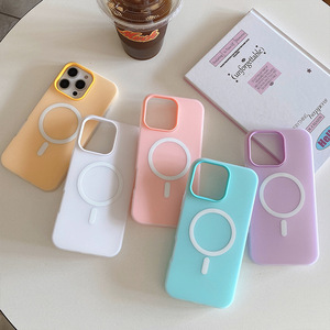 Cross-border 2-in-1 Jelly Magnetic case Plain Kickstand Holder Compatible for 17; Matte Protective <strong>Cover</strong> for 16 Pro - Product Image 3