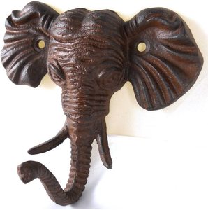 2024 New Antique Cast Iron Elephant Head Wall Decor <strong>Single</strong> <strong>Coat</strong> <strong>Hook</strong> - Product Image 2
