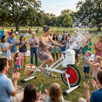 Bicicleta de burbujas EXI Adorable con motor de pedales para niños, bicicleta de ejercicio con ruedas de 20 pulgadas para fiestas escolares