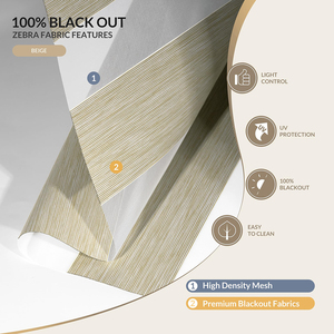 Hot Selling Window Blinds <strong>Remote</strong> <strong>Control</strong> Automatic Blinds Blackout zebra <strong>Shades</strong> with Light <strong>Control</strong> - Product Image 6