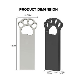 Memoria USB Metálica con Diseño de Pata de Gato, 1GB 2GB 4GB 8GB 2.0 Mini, 16GB 32GB 64GB 3.0, con Grabado Láser Gratuito - Product Image 2
