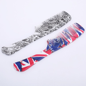 Peine de peluquería grande de plástico con diseño personalizado de calavera y cruz para uso doméstico, herramientas de peinado para hombres y mujeres - Product Image 5