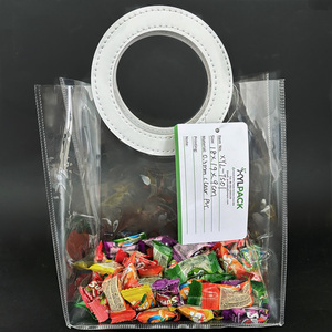 Bolsa de mano de PVC transparente personalizada-Organizador de embalaje de regalo de dulces, bolsas de almacenamiento de cosméticos reutilizables - Product Image 4