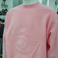 Sudadera con capucha casual unisex de algodón pesado de 345 g con cremallera de un cuarto, hombros caídos, botones en relieve 3D y bordado, ideal para otoño.