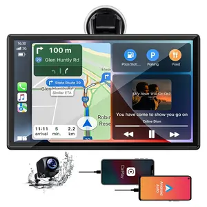 CARABC pemutar Radio Stereo mobil portabel nirkabel, pemutar DVD mobil pintar Universal layar sentuh Apple Carplay Android 9 inci