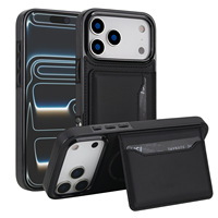 Étui portefeuille en cuir professionnel avec fente pour cartes, support magnétique pour voiture et chargement sans fil pour iPhone 18 Pro Max 17 Pro 16 15 14 13