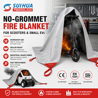 Couverture anti-feu pour trottinette électrique 4x5m Gris Double face en fibre de verre et silicone pour intervention d'urgence en cas d'incendie de batterie