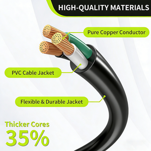 Câble d'extension électrique de haute qualité, câble d'extension court à 3 broches, petit câble résistant et flexible, 13A 125V 1625W <span class=keywords><strong>pour</strong></span> ordinateurs portables - Product Image 3