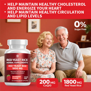 Gạo men đỏ cao cấp 1800mg & CoQ10 200mg Gummies, không đường 8 trong <span class=keywords><strong>1</strong></span> với Omega-3, táo gai, hỗ trợ tim & <span class=keywords><strong>cholesterol</strong></span> - Product Image 2