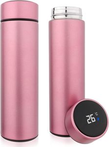 Bouteille d'eau intelligente à double paroi en acier inoxydable de 16 oz, avec affichage de la température LCD, personnalisable – Meilleure vente - Product Image 1