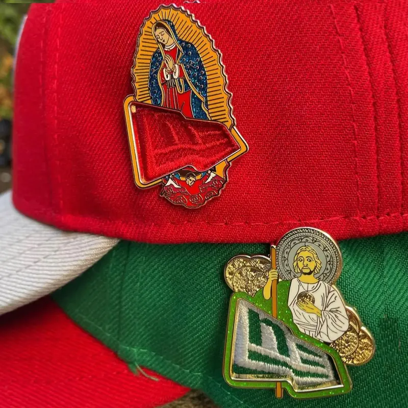 Good Price Ready To Ship Mexican New Era Fitted Baseball Hat Enamel Pin San Judas Hat Pin