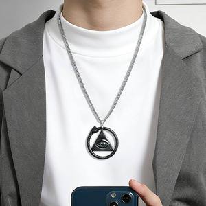 Colgante de Jade Negro con Ojo que Todo lo Ve, Serpiente que se Muerde la Cola, Jadeíta Natural, Diseño Original UNISEX, Regalo con Certificado de Tasación D397 - Product Image 4