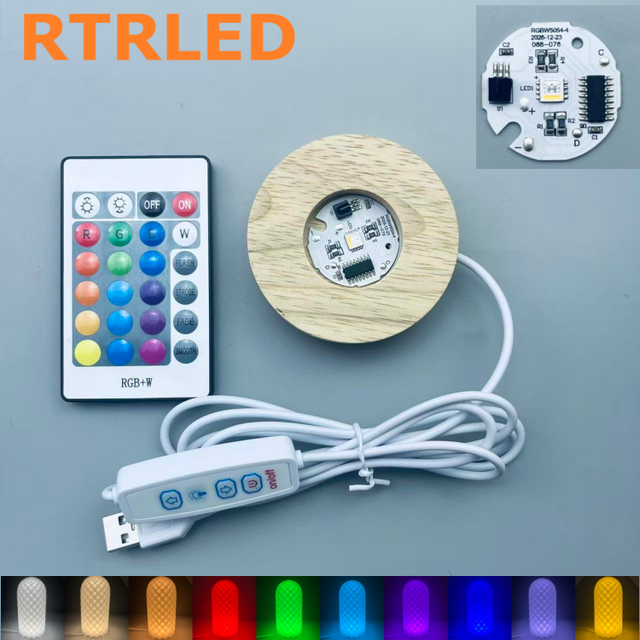 Hot 3D Crystal Ball Night Light Creative Transparent Lumino Atmosphere Light Inside Carving Bedroom 3D Natural Wooden Light Base