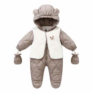 Toddler <b>Baby</b> Down Cotton Solid Rompers Newborn <b>Baby</b> Boy Girl Hooded Clothes <b>Snow</b> <b>Suit</b> Winter Jumpsuit Thicken Warm Outwear 0-24m - Product Image 4