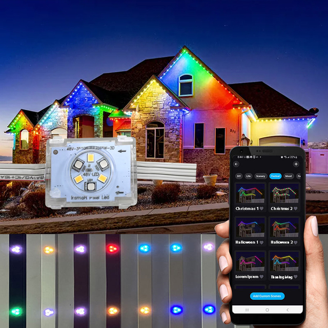Jellyfish Light Rgbw Dc48V Pixel Light Outdoor Ip68 House Exterior Wall of House Permanent Christmas Led Point Light