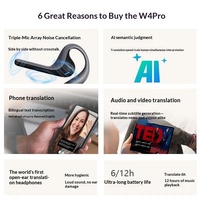 Casque de traduction simultanée Timekettle W4 Pro, interprétation simultanée, dialogue en temps réel, traducteur intelligent