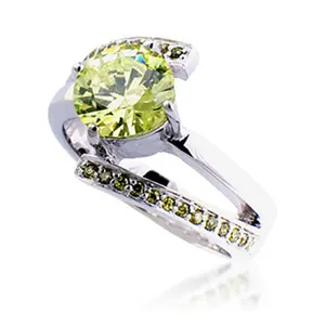 花式苹果绿色石头音乐笔记订婚戒指