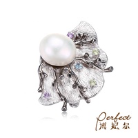 Broche vintage en argent sterling 925 avec perle baroque en gros