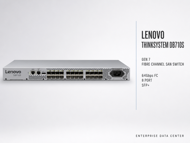 For Lenovo ThinkSystem DB710S Gen 7 Fibre Channel SAN Switch 64Gbps 8 Port FC Switch Data Center Storage Network