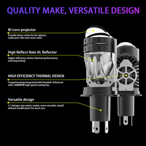 Faro LED per Auto RYD P40 H4 Hi/Lo a Doppio Filamento <span class=keywords><strong>HB2</strong></span> PX43t 9003, Proiettore Bi-Lente in Alluminio CNC CSP 10000LM 100W con Ventola - Product Image 2