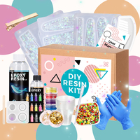 Kit de fabrication de résine époxy pour débutants, kit de fabrication de bijoux en résine époxy DIY, moules en silicone pour résine, paillettes métalliques, artisanat DIY pour adultes