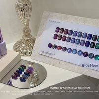 Vernis à ongles UV Suuseegel 10 couleurs effet œil de chat lune, longue tenue, pierres précieuses bleues, pour salon de manucure