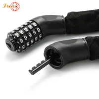 Jinta Cadenas à câble multifonction antivol à combinaison 4 chiffres 4,5 mm x 1000 mm, en fil d'acier gainé de tissu, à code réinitialisable