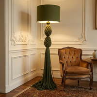 Lampadaire esthétique à pampilles, base en fer forgé, abat-jour en coton noué fait main, dimensions et couleur personnalisables pour la maison