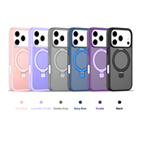 Coque de Téléphone Magnétique de Luxe avec Anneau Métallique pour iPhone 17 Pro 17Air 18 16E 15 14 13 Pro Max, Coque de Protection Mate
