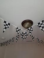 Drapeaux à carreaux noir et blanc, fanions de course, bannière de course, décoration de fête sur le thème de la NASCAR, fêtes de voitures de course
