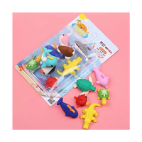 Set de papelería desmontable para niños, suministros de oficina y escuela, animales del océano, borrador, novedad, 745