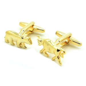 Atacado Abotoaduras Banhadas a Ouro com Design de Touro e Urso, Personalizadas, Acessório de Moda Masculino para Terno e Camisa, Joia Moderna para Casamento e Smoking - Product Image 5