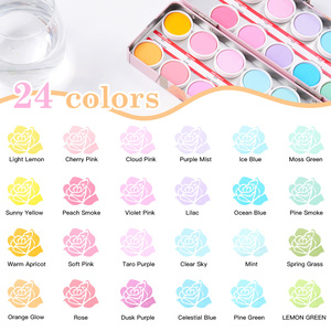 Ensemble de peinture à l'<span class=keywords><strong>aquarelle</strong></span> professionnelle non transparente de 24 couleurs avec boîte en métal pour le dessin en plein air, la peinture de voyage, les illustrateurs - Product Image 4