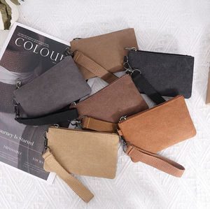 Borsellino Portatile in Tela Personalizzabile con Logo, Mini Portamonete con Cerniera da Donna, Porta Chiavi e Carte da Uomo, Piccolo Portafoglio Regalo con Cinturino da Polso - Product Image 2