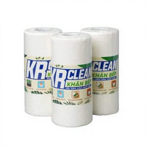 Rouleau de cuisine écologique KRCLEAN, 2 plis, en pâte de bois vierge, pliage simple, lingettes de cuisine jetables blanches pour usage polyvalent - Product Image 1