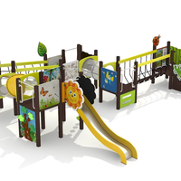 Jeux de parc d'attractions de maternelle d'équipement de terrain de jeu extérieur des enfants avec la glissière en plastique pour la récréation des enfants