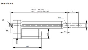 Jiecang jc35w2 3000n 24V 48V điện <span class=keywords><strong>DC</strong></span> tuyến tính thiết bị truyền động cho máy móc kỹ thuật - Product Image 4