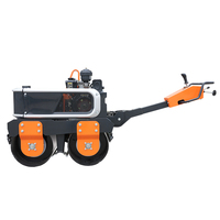 Compacteur routier vibrant à double tambour de 570 kg pour travaux de construction – Mini-rouleau compresseur manuel à double tambour pour engins de construction