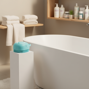 Cepillo ergonómico para el cuidado de mascotas, cerdas densas de silicona, azul, rosa, para gatos, perros, accesorio de baño, duradero - Product Image 2