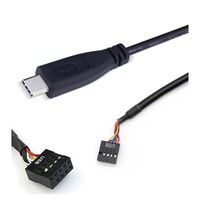 Kabel Adaptor USB 9 Pin Internal Motherboard Female Header ke USB 3.1 Tipe C