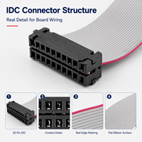 Câble plat avec connecteur IDC, assemblage de câble ruban 20 broches, faisceau de câblage pour connexion PCB, solution de câblage personnalisée OEM
